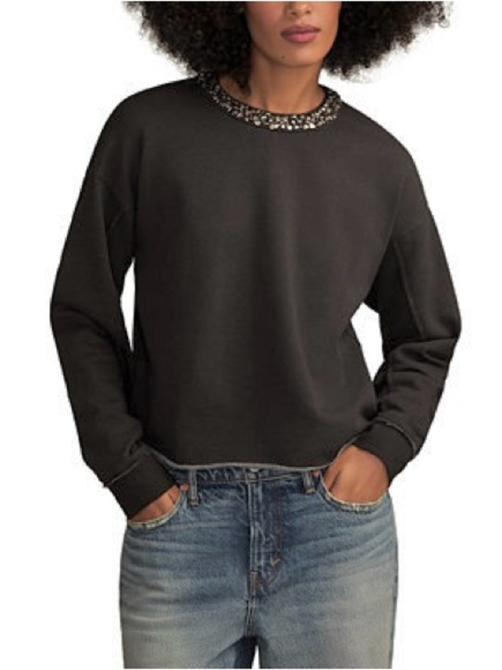 Lucky Brand Women's Jeweled Crew Neck Sweatshirt NWT XXL